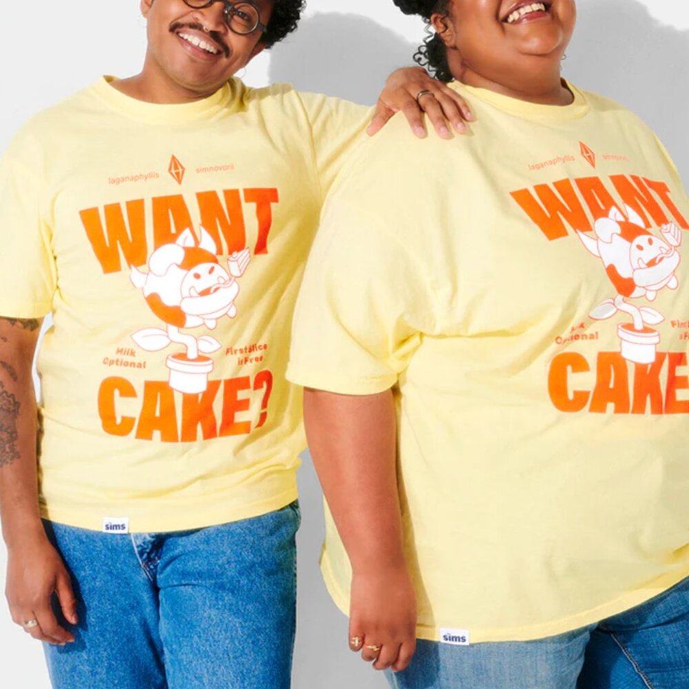 The Sims Shop Want Cake Unisex TShirt Sims 4 Graphic Tee XL Cowplant LE